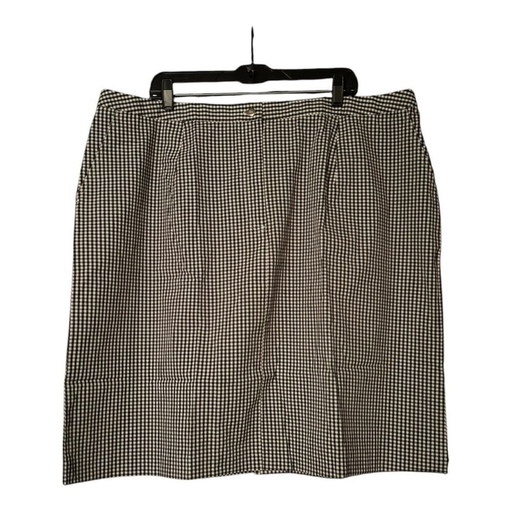 Jessie Sport Classic Black and White gingham Checkered Skirt size 24 pockets